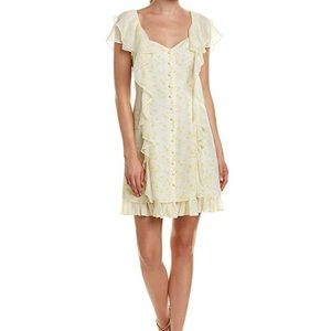 Cinq a Sept yellow silk dress